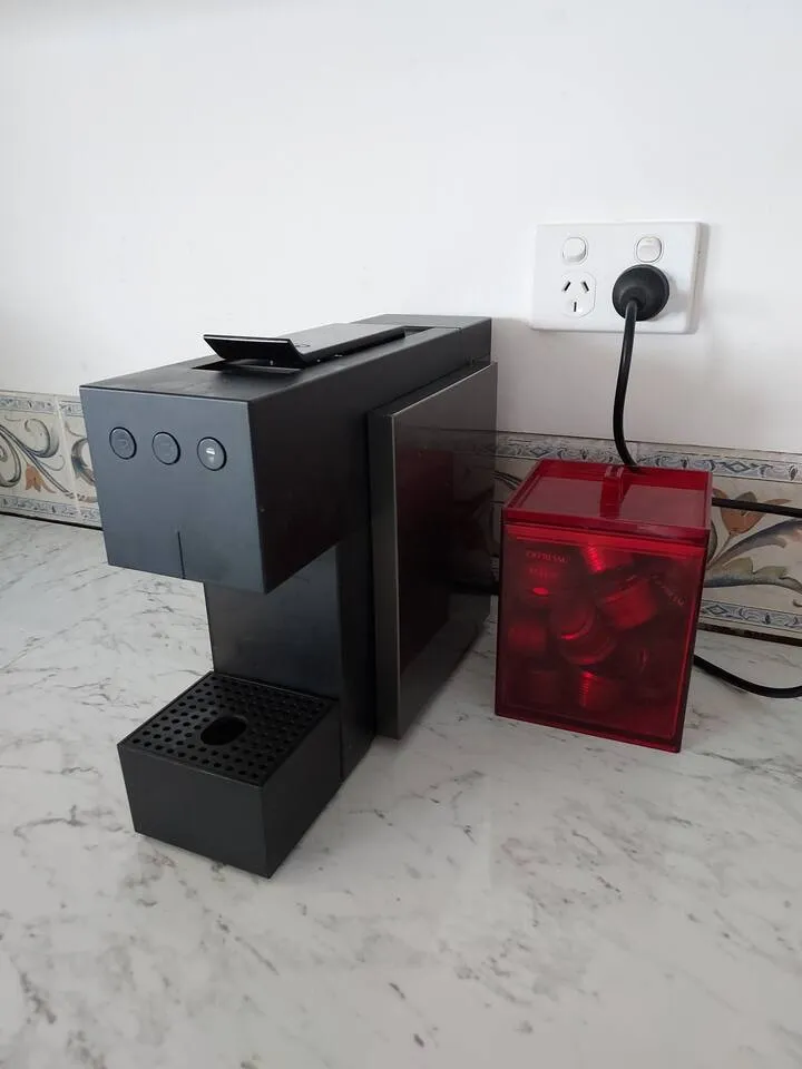 Nespresso machine with pods provided